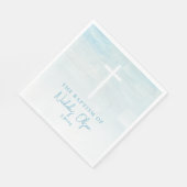 Serviette En Papier Pastel Blue Aquarelle Baptême serviettes (Coin)