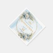 Serviette En Papier Pastel Blue Flowers Boho 15th Birthday Napkins (Coin)