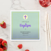 Serviette En Papier Pastel Blue Green Purple Spring Baptême (En situation)