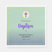 Serviette En Papier Pastel Blue Green Purple Spring Baptême (Devant)