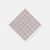 Serviette En Papier Pastel Blush Pink Gray White Plaid Pattern (Coin)