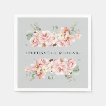 Pastel Blush Rose Floral Mariage botanique