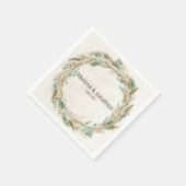 Serviette En Papier Pastel Boho Neutral Mariage Floral Napkins (Coin)
