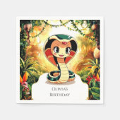 Serviette En Papier Pastel Boho Snake Anniversaire (Devant)