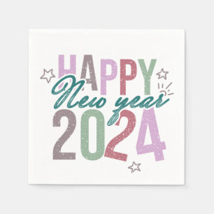 Serviette En Papier Pastel Bonne Année 2024