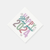 Serviette En Papier Pastel Bonne Année 2024 (Coin)