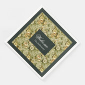 Serviette En Papier Pastel Botanical Napkins Elegant Gold Green Set (Coin)