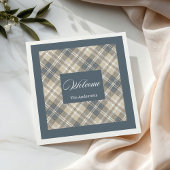 Serviette En Papier Pastel Brown Blue Napkins Classique