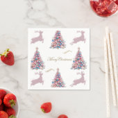 Serviette En Papier Pastel Christmas Trees and Reindeer Christmas (En situation)
