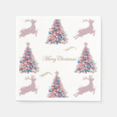 Serviette En Papier Pastel Christmas Trees and Reindeer Christmas (Devant)