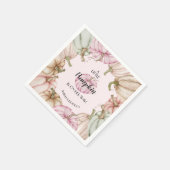 Serviette En Papier Pastel Citrouille Baby shower fille rose (Coin)