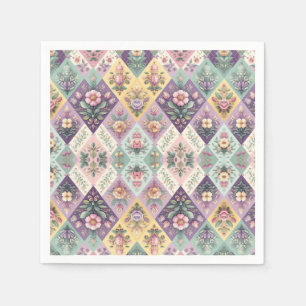 Serviette En Papier Pastel coloré Jacquard Pâques/Printemps