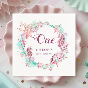 Serviette En Papier Pastel coloré sous la mer Anniversaire