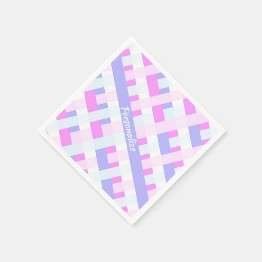 Serviette En Papier Pastel Colours Été Printemps Stripes Personnaliser (Coin)