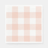 Serviette En Papier Pastel Coral En vichy Plaid (Devant)