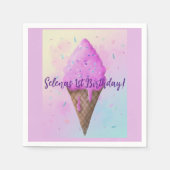 Serviette En Papier Pastel Crème glacée Cone goutte (Devant)