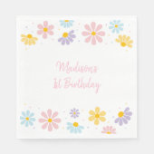 Serviette En Papier Pastel Daisy Flower Anniversaire (Devant)