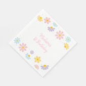 Serviette En Papier Pastel Daisy Flower Anniversaire (Coin)