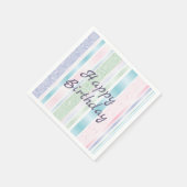 Serviette En Papier Pastel Damask Pour Anniversaire (Coin)