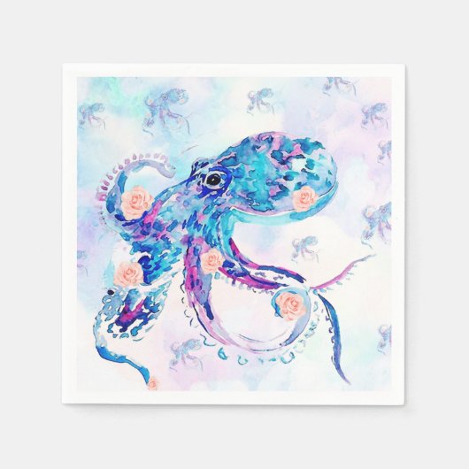Serviette En Papier pastel de poulpe en rêve (Devant)