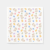 Serviette En Papier Pastel Easter Bunnies, Egg, and Chiks (Devant)