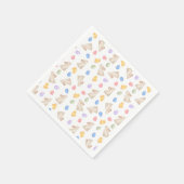 Serviette En Papier Pastel Easter Bunnies, Egg, and Chiks (Coin)
