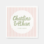 Serviette En Papier Pastel écriture manuscrite Mariage rétro serviette (Devant)