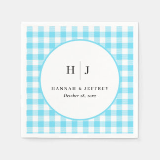 Serviette En Papier Pastel En vichy Mariage Napkins Bleu