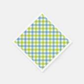 Serviette En Papier Pastel En vichy Napkins bleu vert (Coin)