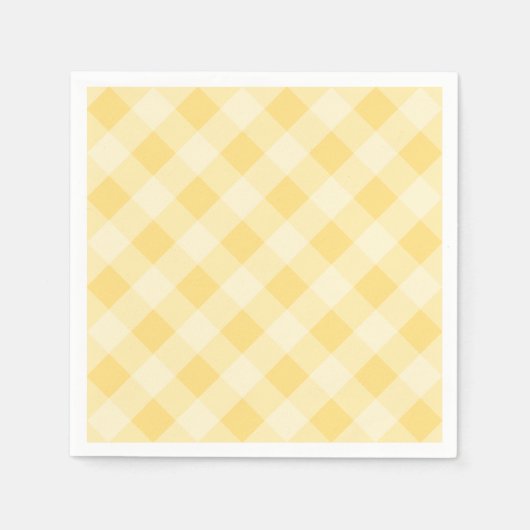 Serviette En Papier Pastel En vichy Napkins Jaune (Devant)