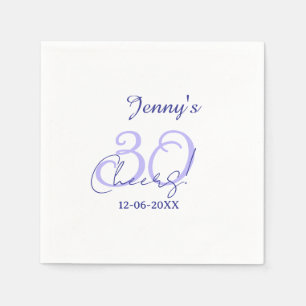 Serviette En Papier Pastel félicite 30 ans violet élégant nom da