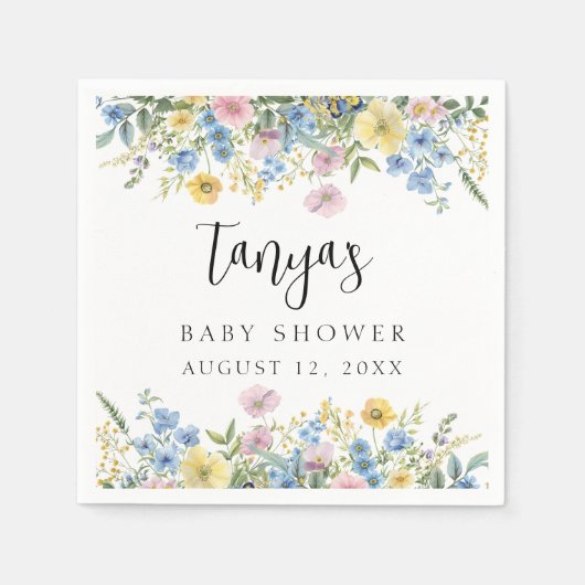 Serviette En Papier Pastel Floral Baby in Bloom Douche Papier Napkin (Devant)