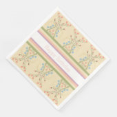 Serviette En Papier Pastel Floral Et Stripe (Coin)