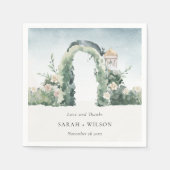 Serviette En Papier Pastel Floral Garden Arch Mariage botanique Merci (Devant)