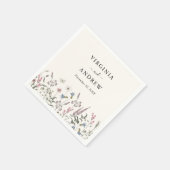 Serviette En Papier Pastel Floral Mariage (Coin)