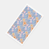 Serviette En Papier Pastel Floral motif C01 Lblue BG (Coin)