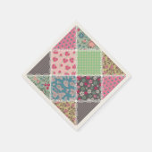 Serviette En Papier Pastel Floral Quilt Carré (Coin)