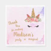 Serviette En Papier Pastel Floral Unicorne fête d'anniversaire (Devant)
