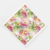 Serviette En Papier Pastel Flowers Alcohol Ink Illustration (Coin)