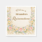 Serviette En Papier Pastel Garden Baroque Quinceañera (Devant)