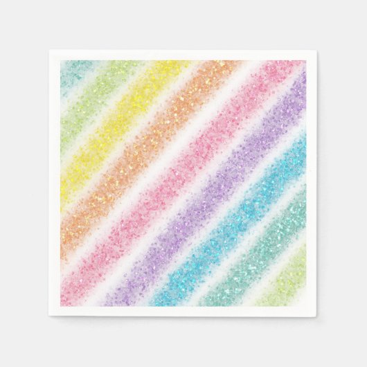 Serviette En Papier Pastel Glitter Rainbow (Devant)