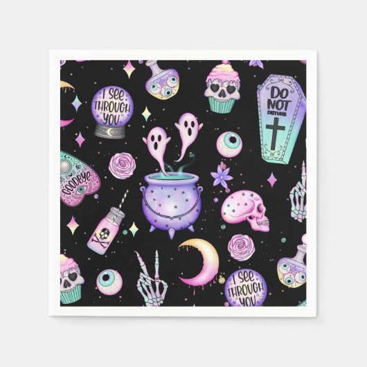 Serviette En Papier pastel goth motif foncé (Devant)