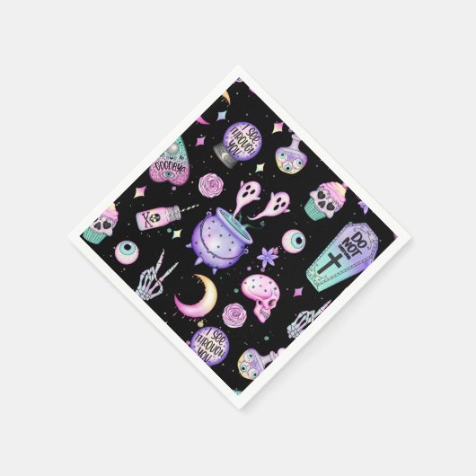 Serviette En Papier pastel goth motif foncé (Coin)