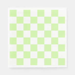 Serviette En Papier Pastel Green À damiers En vichy Motif