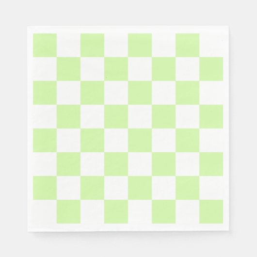 Serviette En Papier Pastel Green À damiers En vichy Motif (Devant)