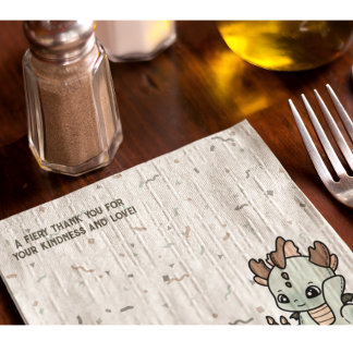 Serviette En Papier Pastel Green Orange Cute Cake Baby Dragon