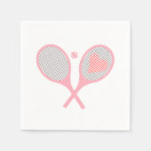 Serviette En Papier Pastel Heart Tennis Lecteur Racquettes Ball Design (Devant)