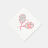 Serviette En Papier Pastel Heart Tennis Lecteur Racquettes Ball Design (Coin)