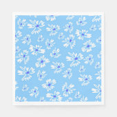 Serviette En Papier Pastel Jolie Fleurs Bleues et Blanches (Devant)