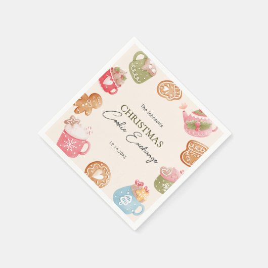 Serviette En Papier Pastel Jouer Noël Cookie Exchange Party (Coin)